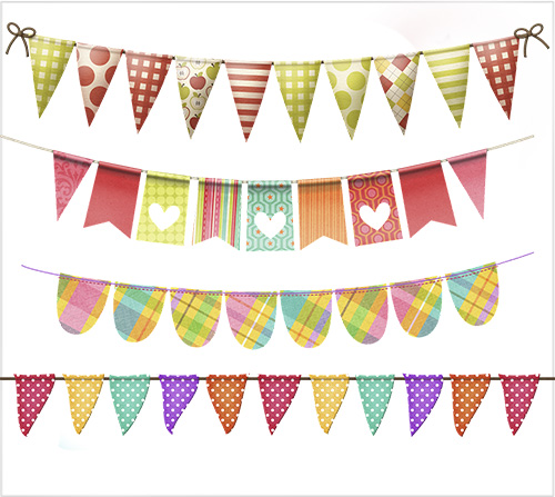 Гирлянды -растяжки, декорации, наклейки